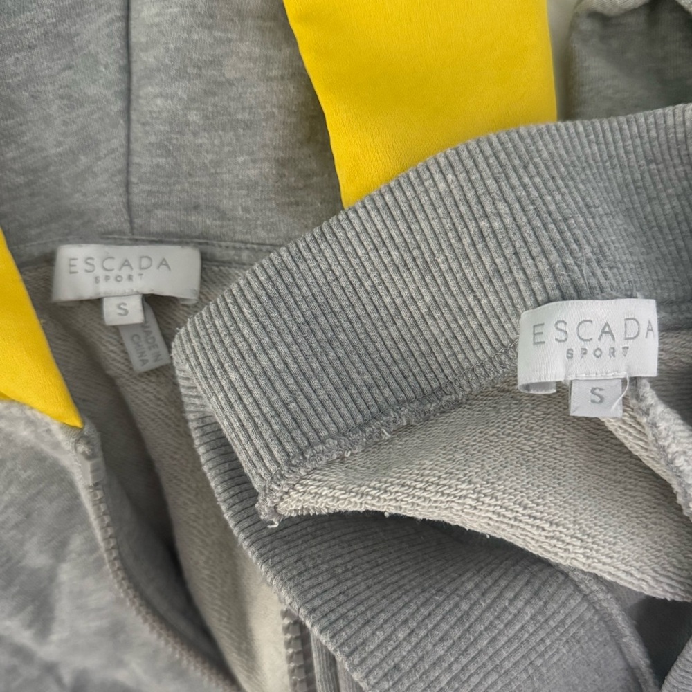 Escada Sport Gray and Yellow Striped Sweat Suit - Picture 8 of 8
